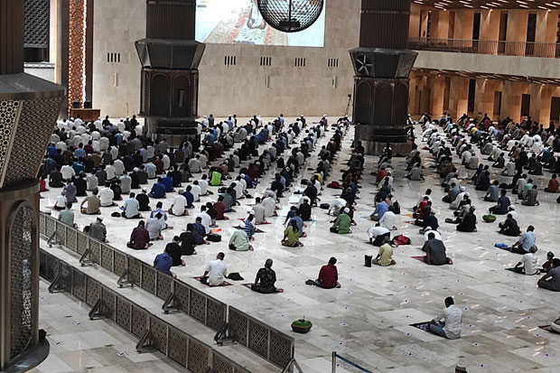 Gelar Tarawih Berjamah, Prokes di Masjid Istiqlal Diperketat