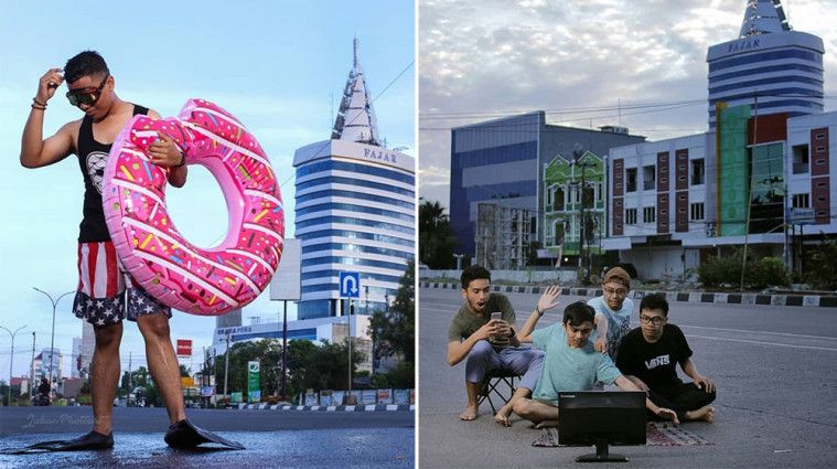 10 Potret Netizen Saat Kota Makassar Sepi Ditinggal Mudik