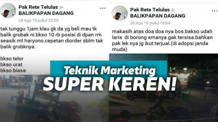 Tulis Status Absrud, Dagangan Abang Bakso Ludes