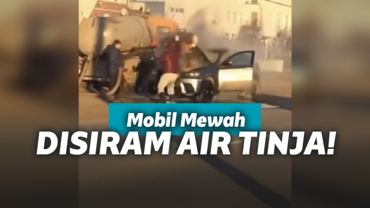 Terbakar hebat, Mobil Mewah Ini Dipadamkan Pake Cairan Tinja