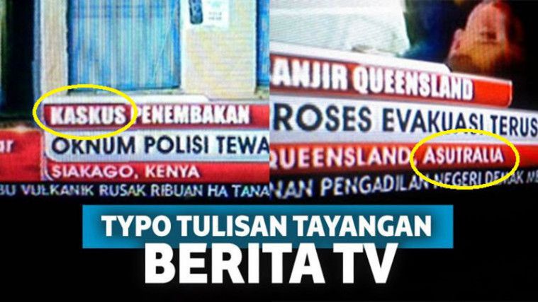 Typo Tulisan Pada Tayangan Berita Televisi Ini Bikin Ketawa