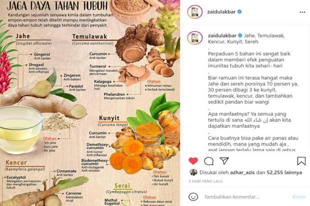 Tips Herbal Ustaz Dokter Zaidul Akbar Bentengi Diri dari Covid-19