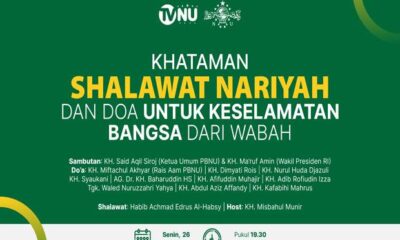 9 Kiai Sepuh NU Bakal Pimpin Khataman Shalawat Nariyah dan Doa Keselamatan Bangsa