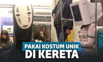 Foto Orang Pakai Kostum Nyeleneh di Kereta Ini Bikin Ngakak