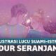 Ilustrasi Lucu Suami-Istri yang Baru Tidur Seranjang