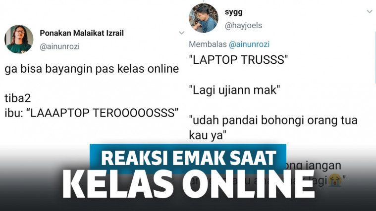 Reaksi Emak-emak ketika Anaknya Lagi Kelas Online di Rumah