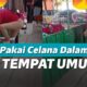 Wanita ini nekat coba celana dalam di tempat