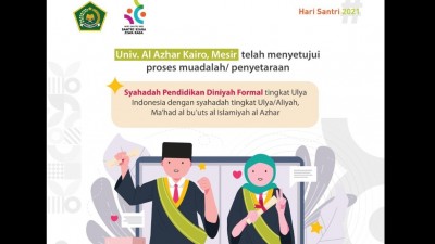 Dapat Penyetaraan Ijazah, Santri Diniyah Formal Bisa Kuliah di Al-Azhar Mesir