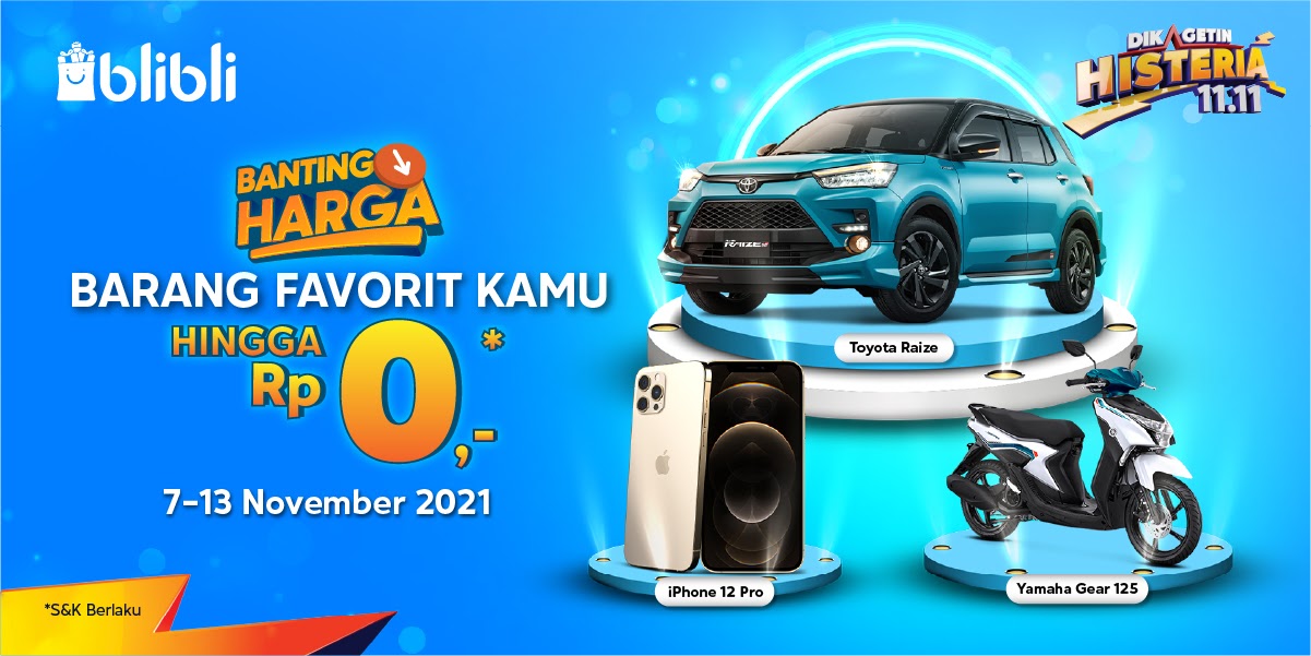 Blibli Lagi-Lagi Dikagetin Histeria 11.11, Pasang Harga Toyota Raise Seharga Rp0