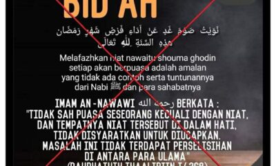 yang menyebut Imam Nawawi Membidahkan Melafazkan Niat Puasa