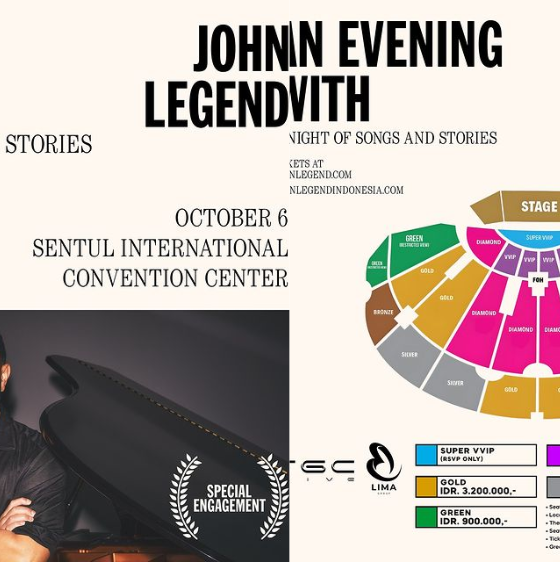 Konser Pertama John Legend di Indonesia: Tiket Mulai dari Rp900 Ribu, Penjualan Dimulai 14 Juli 2024